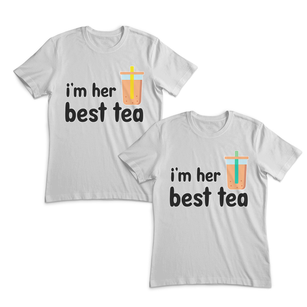 Valentines Day Couples Matching Outfits Clothes for Friends I'M Her Best Tea Red - Picture 10 of 11