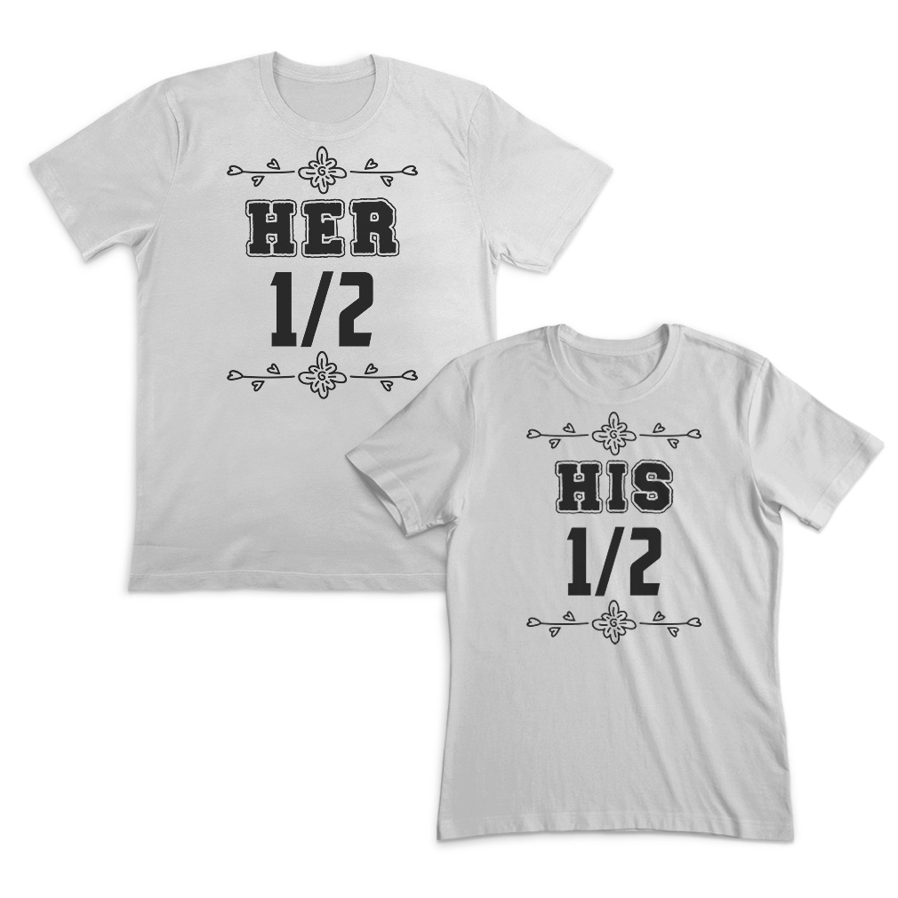 Valentines Day Couples Matching Outfits Clothes for Friends Her Half His Half - Picture 10 of 11