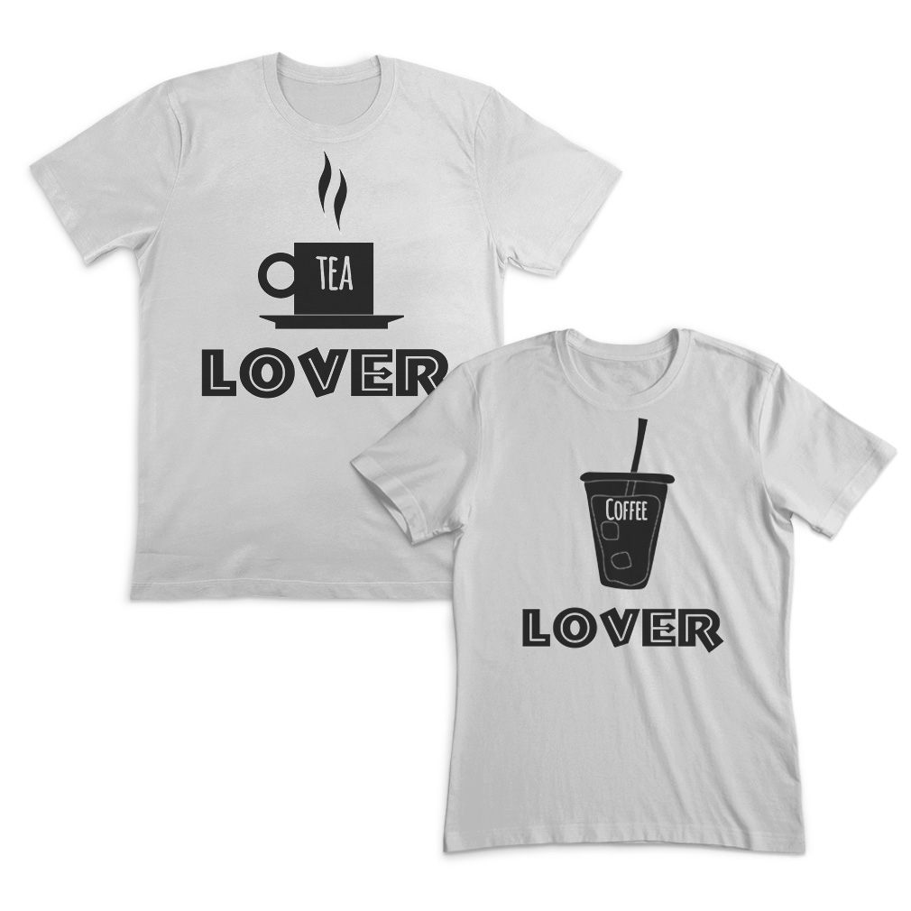 Valentines Day Couples Matching Outfits Tea Lover Coffee Lover Cotton Black - Picture 10 of 11
