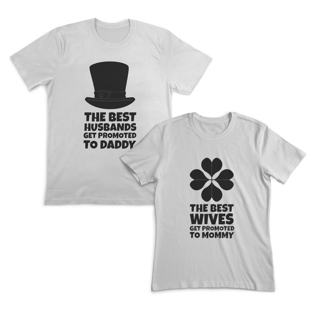 Couples Matching Outfits The Best Husbands Wives Get Promoted to Daddy Mommy Red - Picture 10 of 11